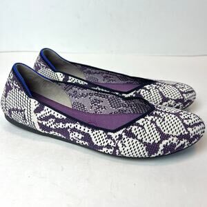 Rothy's Round Toe Knit Slip On Ballet Flats Comfort Shoes Wisteria Purple Sz 9.5